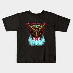 Illustration of Oni Mask with no face Kids T-Shirt